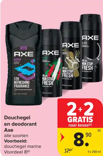 Carrefour Axe douchegel en deodorant aanbieding