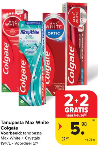 Carrefour Colgate Tandpasta Max White aanbieding