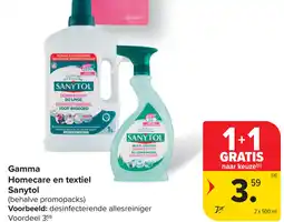 Carrefour Sanytol Gamma Homecare en textiel aanbieding