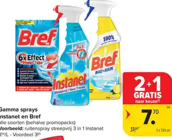 Carrefour Instanet en Bref Gamma sprays aanbieding