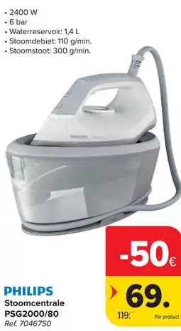 Carrefour PHILIPS Stoomcentrale PSG2000/80 aanbieding