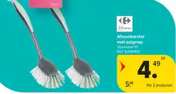 Carrefour Afwasborstel met zuignap aanbieding