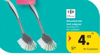 Carrefour Afwasborstel met zuignap aanbieding