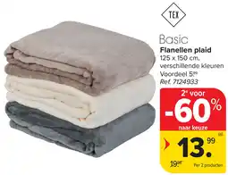 Carrefour Basic Flanellen plaid aanbieding