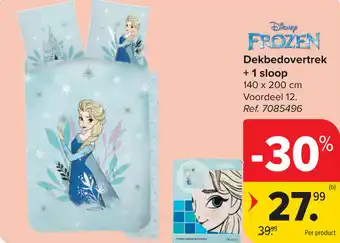 Carrefour Disney frozen dekbedovertrek +1 sloop aanbieding