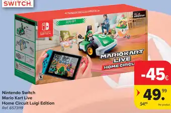 Carrefour Nintendo Switch Mario Kart Live Home Circuit Luigi Edition aanbieding