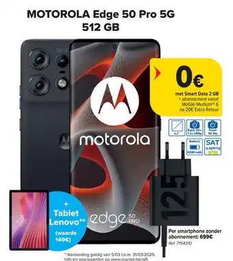 Carrefour MOTOROLA Edge 50 Pro 5G 512 GB aanbieding