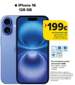 Carrefour iPhone 16 128GB aanbieding