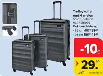 Carrefour Trolleykoffer met 4 wielen aanbieding