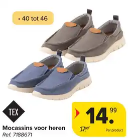 Carrefour Tex mocassins voor heren aanbieding