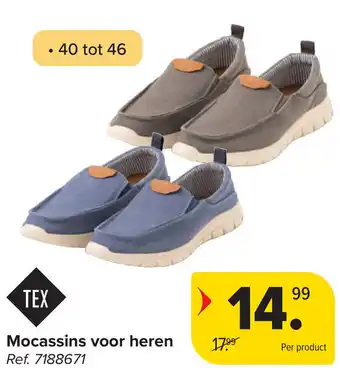 Carrefour Tex mocassins voor heren aanbieding