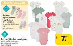 Carrefour Tex set van 3 body's voor baby's aanbieding