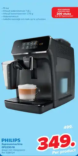 Carrefour Philips espressomachine EP2230/10 aanbieding