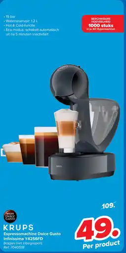 Carrefour Krups espressomachine dolce gusto Infinissima Y4256FD aanbieding