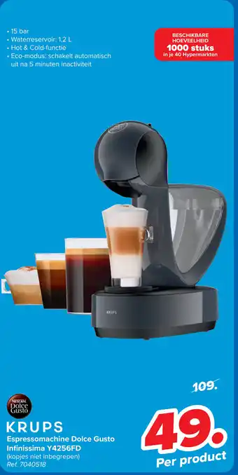 Carrefour Krups espressomachine dolce gusto Infinissima Y4256FD aanbieding