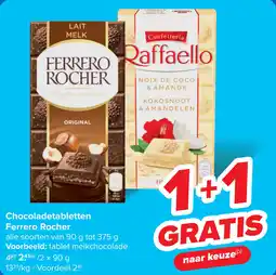 Carrefour Ferrero Rocher Chocoladetabletten aanbieding