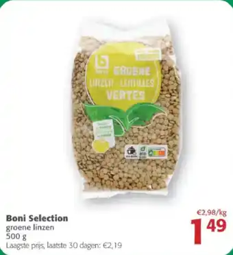 Comarkt Boni Selection groene linzen aanbieding