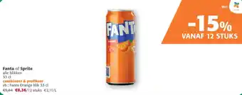 Comarkt Fanta of Sprite alle blikken aanbieding