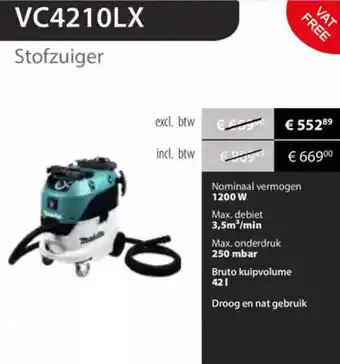 Makita Makita Stofzuiger VC4210LX aanbieding