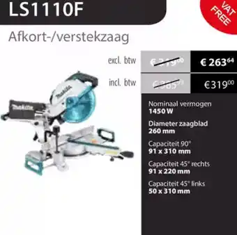 Makita Makita Afkort-/verstekzaag LS1110F aanbieding