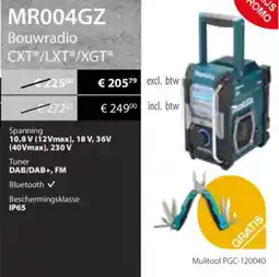 Makita Makita MR004GZ Bouwradio CXT/LXT/XGT aanbieding