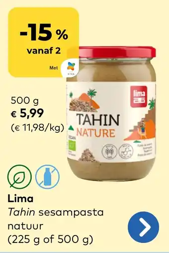 Bio Planet Lima Tahin sesampasta natuur aanbieding