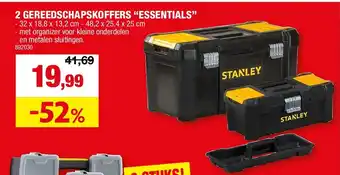 Hubo 2 GEREEDSCHAPSKOFFERS “ESSENTIALS” aanbieding