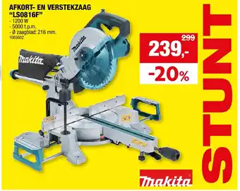 Hubo AFKORT- EN VERSTEKZAAG “LS0816F” aanbieding