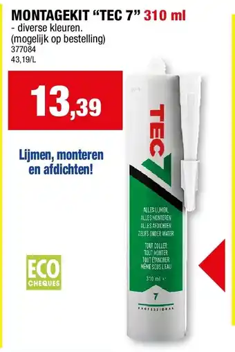 Hubo MONTAGEKIT “TEC 7” 310 ml aanbieding