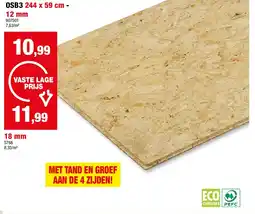 Hubo OSB3 244 x 59 cm - 12 mm aanbieding