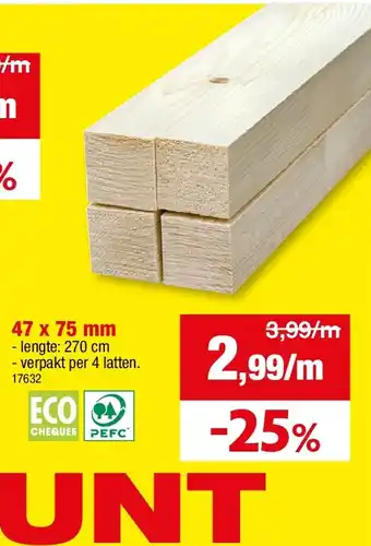 Hubo RUW VURENHOUT 47 x 75 mm aanbieding