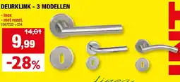Hubo DEURKLINK - 3 MODELLEN aanbieding