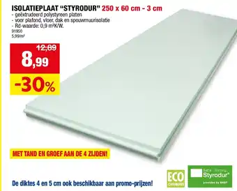 Hubo ISOLATIEPLAAT “STYRODUR” 250 x 60 cm - 3 cm aanbieding