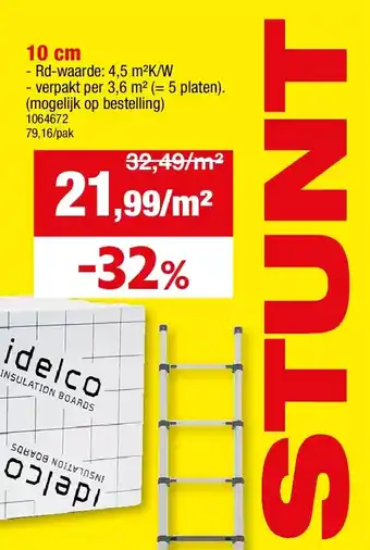 Hubo PIR-ISOLATIEPLAAT 120 x 60 cm 10 cm aanbieding