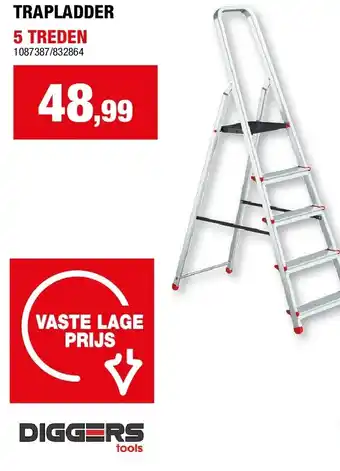 Hubo TRAPLADDER 5 TREDEN aanbieding