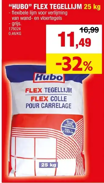 Hubo “HUBO” FLEX TEGELLIJM 25 kg aanbieding