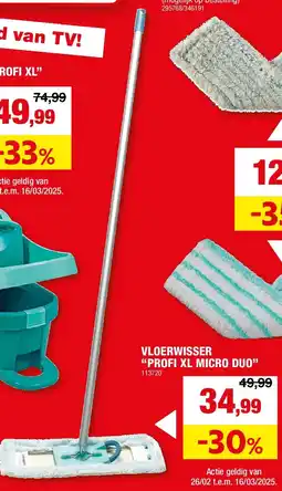 Hubo VLOERWISSER “PROFI XL MICRO DUO” aanbieding