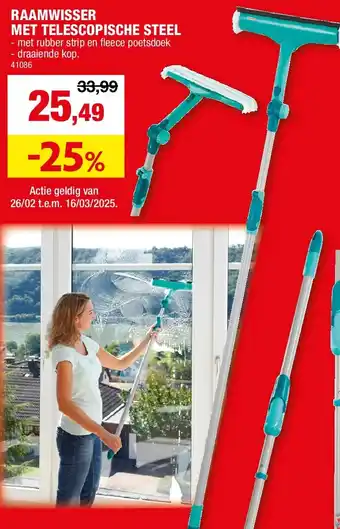 Hubo RAAMWISSER MET TELESCOPISCHE STEEL aanbieding