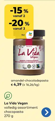 Bio Planet La Vida Vegan amandel-chocoladepasta aanbieding