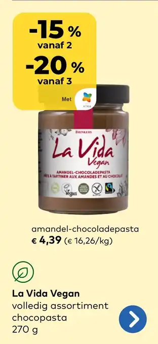 Bio Planet La Vida Vegan amandel-chocoladepasta aanbieding