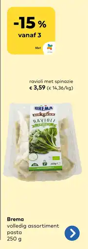 Bio Planet Brema ravioli met spinazie aanbieding