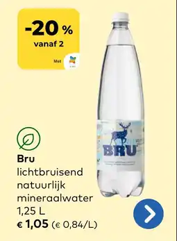 Bio Planet Bru lichtbruisend natuurlijk mineraalwater aanbieding