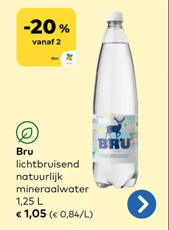 Bio Planet Bru lichtbruisend natuurlijk mineraalwater aanbieding