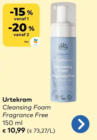 Bio Planet Urtekram Cleansing Foam Fragrance Free aanbieding