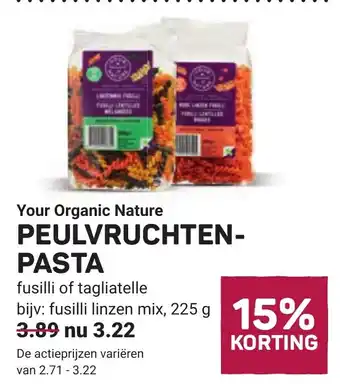 Ekoplaza Your organic nature peulvruchten pasta aanbieding