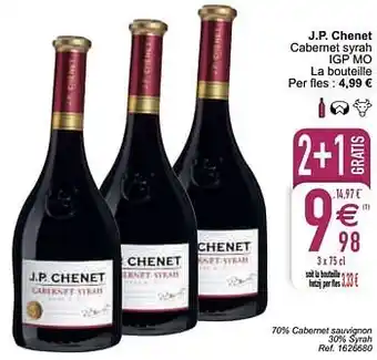 Cora J.p. chenet cabernet syrah igp mo 75cl aanbieding