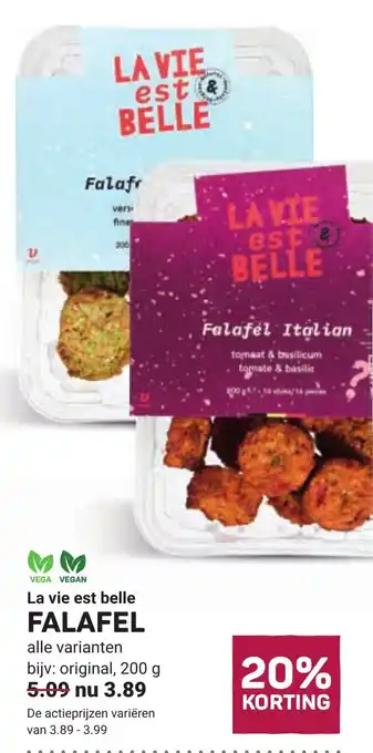 Ekoplaza La vie est belle falafel aanbieding