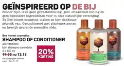 Ekoplaza Bee honest cosmetics Shampoo of conditioner aanbieding