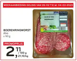 Alvo Boerenringworst Alvo aanbieding