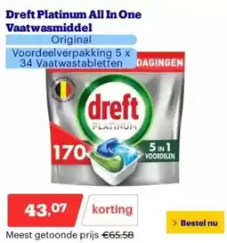 Bol.com Dreft platinum all in one vaatwasmiddel aanbieding